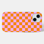 Orange + Rosa Karo Prüfpappe Case-Mate iPhone Hülle (Rückseite (Horizontal))