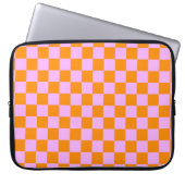 Orange + Rosa Karo Prüfpappe Laptopschutzhülle (Vorderseite)