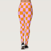 Orange + Rosa Karo Prüfpappe Leggings (Rückseite)