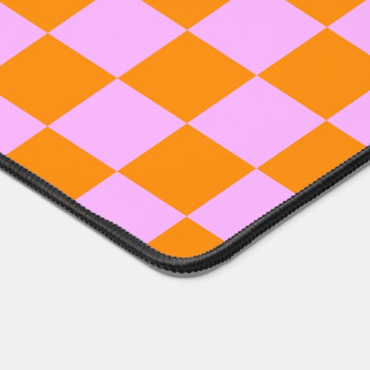 Orange + Rosa Karo Prüfpappe Schreibtischunterlage (Ecke)