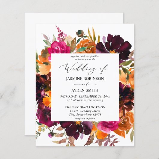 Orange, Rosa, Lila Fall Blumenzwiebeln 2 Hochzeite (Vorne/Hinten)