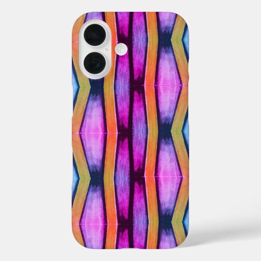 Orange, Rosa, lila und blau Zickzack Case-Mate iPhone Hülle (Rückseite)