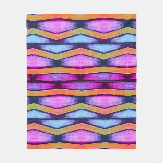 Orange, Rosa, lila und blau Zickzack Fleecedecke (Vorderseite)