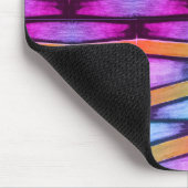 Orange, Rosa, lila und blau Zickzack Mousepad (Ecke)