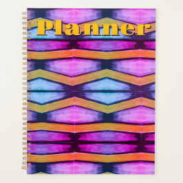 Orange, Rosa, lila und blau Zickzack Planer