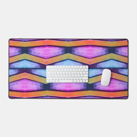 Orange, rosa, lila und blaue Grafiken Schreibtischunterlage (Tastatur & Maus)