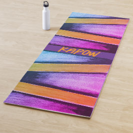 Orange, rosa, lila und blaue Grafiken Yogamatte