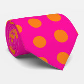 Orange + rosa Polka-Punkte Krawatte (Gerollt)