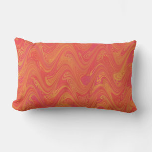Orange rosa rotes Muster Lendenkissen