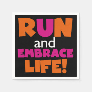 Orange rosa Text-Fitness-laufendes Läufer-Maratho Serviette