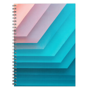 Orange, Rosa und aquamarine Abbildung Notizblock