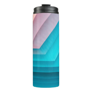 Orange, Rosa und aquamarine Abbildung Thermosbecher