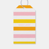 Orange, Rosa und Gelb Streifen Geschenkanhänger (Rückseite)