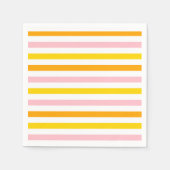 Orange, Rosa und Gelb Streifen Serviette (Vorderseite)