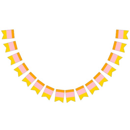 Orange, Rosa und Gelb Streifen Wimpelkette (Alle)