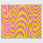 Orange rosa Wavy Muster Retro Wrapping Paper Geschenkpapier (Flach)