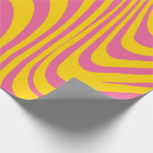 Orange rosa Wavy Muster Retro Wrapping Paper Geschenkpapier (Ecke)