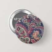 Orange rosa, weiße und grüne Blumen mit Paisley Button (Vorne & Hinten)