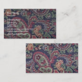 Orange rosa, weiße und grüne Blumen mit Paisley Visitenkarte (Vorne/Hinten)