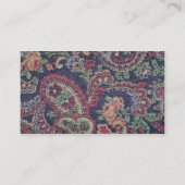 Orange rosa, weiße und grüne Blumen mit Paisley Visitenkarte (Rückseite)