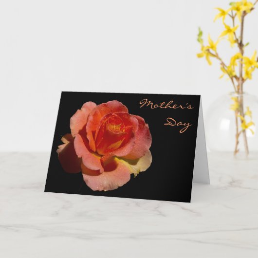 Orange Rose 2 Muttertag Karte (Gelbe Blume)