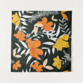 Orange Rose: Abstrakt botanisch. Wandteppich (Vorderseite (Horizontal))
