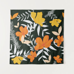 Orange Rose: Abstrakt botanisch. Wandteppich