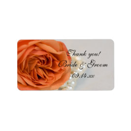 Orange Rose and Pearls Wedding Vielen Dank für Ihr Adressaufkleber