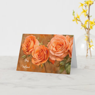 Orange Rose Art Mother Day Card Karte