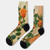 Orange Rose Art Socks Blume Socken (Linkes Detail)