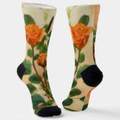 Orange Rose Art Socks Blume Socken (Gewinkelt)