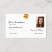 Orange Rose auf Schlichtem Pfirsichweiß mit Logo-F Visitenkarte (Rückseite)