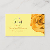 Orange Rose auf Schlichtem Pfirsichweiß mit Logo-F Visitenkarte (Vorderseite)