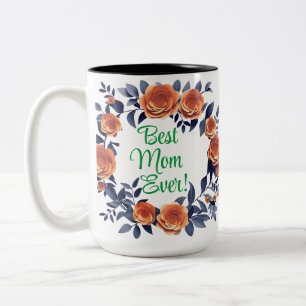 Orange Rose Beste Mama je Muttertag Zweifarbige Tasse