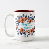 Orange Rose Beste Mama je Verzaubernde Blumenmutte Zweifarbige Tasse (Links)