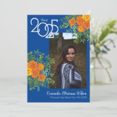 Orange Rose Blue Foto Abschluss Ankündigung (Stehend Vorderseite)