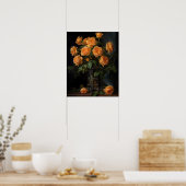 Orange Rose Blume Art Print Poster (Küche)