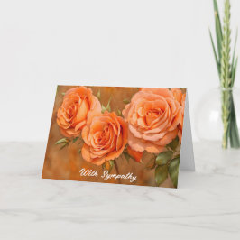 Orange Rose Blume Art Sympathie Karte