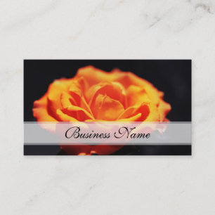 Orange Rose Blume auf schwarz Visitenkarte