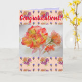 Orange Rose Blume Blumenkongatulationen Kunst Kart Karte (Gelbe Blume)