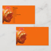 Orange Rose Blume Business Card Visitenkarte (Vorne/Hinten)