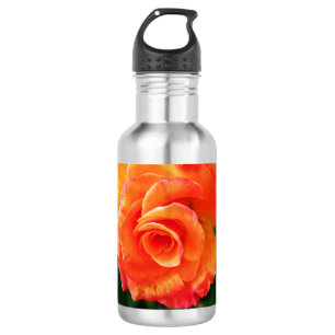 Orange Rose Blume Edelstahlflasche