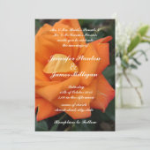 Orange Rose Blume Einladung (Stehend Vorderseite)
