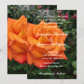 Orange Rose Blume Einladung (Vorne/Hinten)