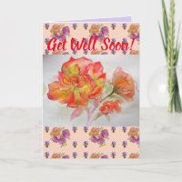 Orange Rose Blume Floral bald Kunstkarte