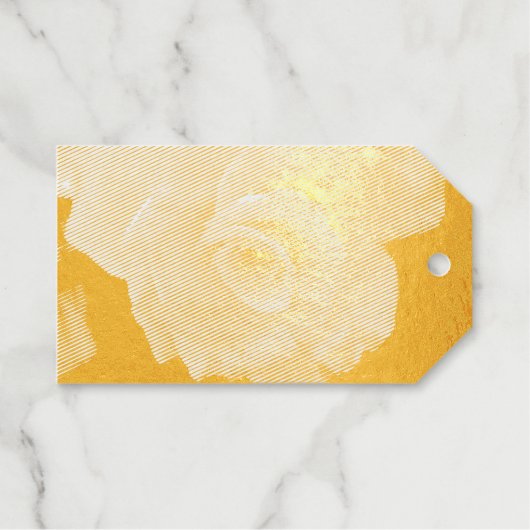 Orange Rose Blume Geschenkanhänger (Vorderseite (Horizontal))