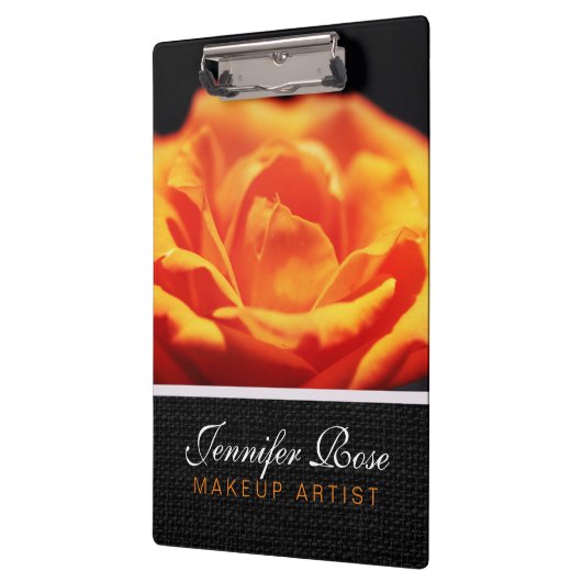 Orange Rose Blume Klemmbrett (Links)