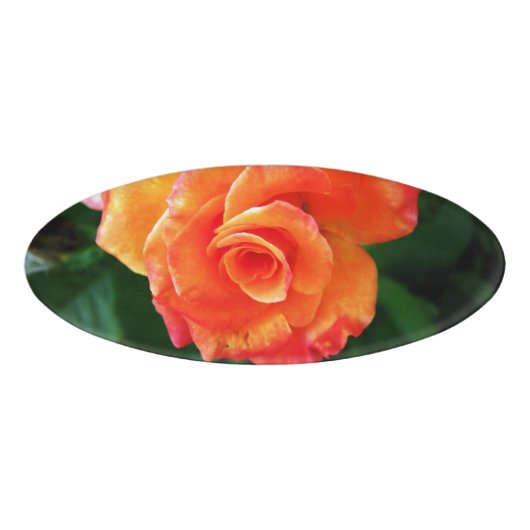 Orange Rose Blume Namenschild (Vorderseite)