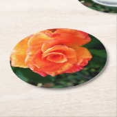 Orange Rose Blume Runder Pappuntersetzer (Angewinkelt)