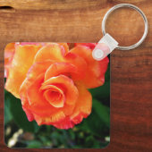 Orange Rose Blume Schlüsselanhänger (Rückseite)